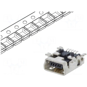 Socket | USB B mini | SMT | PIN: 5 | horizontal EC