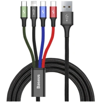 Kabelis Baseus CA1T4-B01, Lightning/Micro USB/USB/