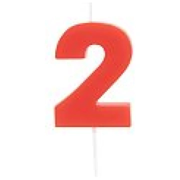 Svece cipars "2", sarkana, Idena