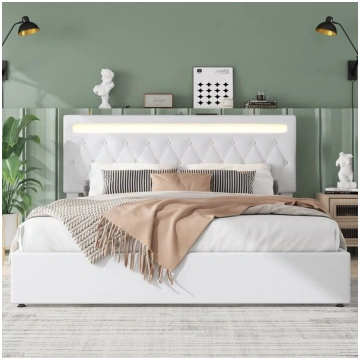 Gulta 180 x 200 cm, ar LED apgaismojumu un USB por