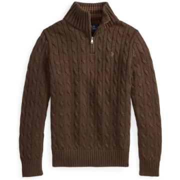 Ralph Lauren Kids - Cable-Knit Cotton Quarter-Zip 