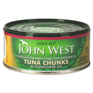 Tunzivs gabaliņi eļļā JOHN WEST 145g