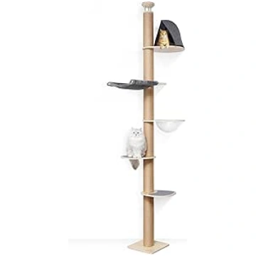 FUKUMARU Cat Scratching Post, 6-Level Ceiling Towe