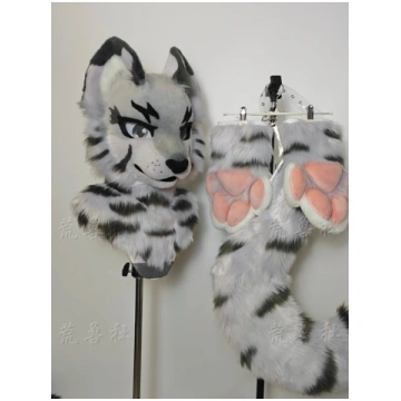 Patterned Leopard Toony Head Fursuit(Gift Handpaws