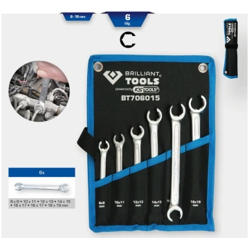 Brilliant Tools 8 - 19 mm, atvērto kombinēto atslē