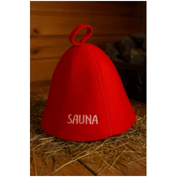 Sarkanā pirts cepure SAUNA pirtij un saunai