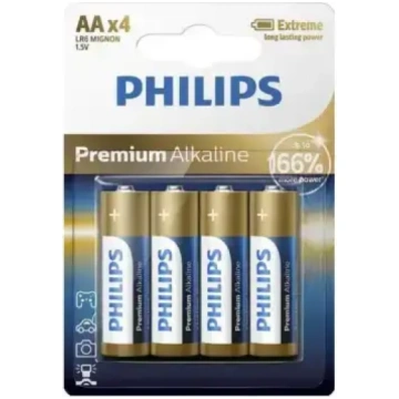 Philips Premium Alkaline AA baterijas, 4 gab