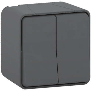 Parsledzis 1+1 Mureva v/a IP55 antracita MUR35022 
