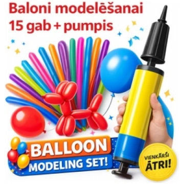 Baloni modelēšanai 15 gab + pumpis