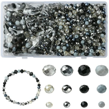 KitBeads 1000Pcs Random Black Glass Seed Beads Smo