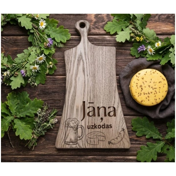 Personalizēts ozolkoka virtuves dēlītis Jānim