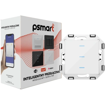 PSMART skārienslēdzis 1 ķēdes balts stikls RM sēri
