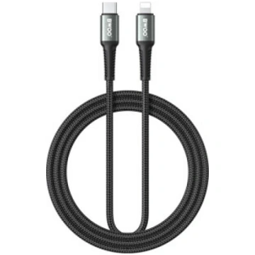 BWOO Braided Cable USB-C - Lightning 3m 30W black 