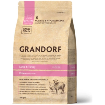 Sausā kaķu barība Grandorf GDCD0140, jēra gaļa/tīt