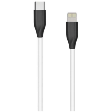 Silikona kabelis USB Type C- Lightning, 2 m (balts